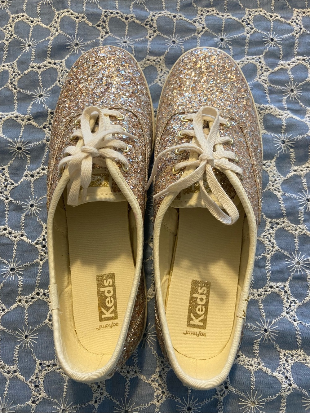 Keds Women Glitter Lace-Up Sneakers - Rose
